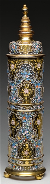 MOSER DECORATED COVERED JAR                                                                                                                                                                             