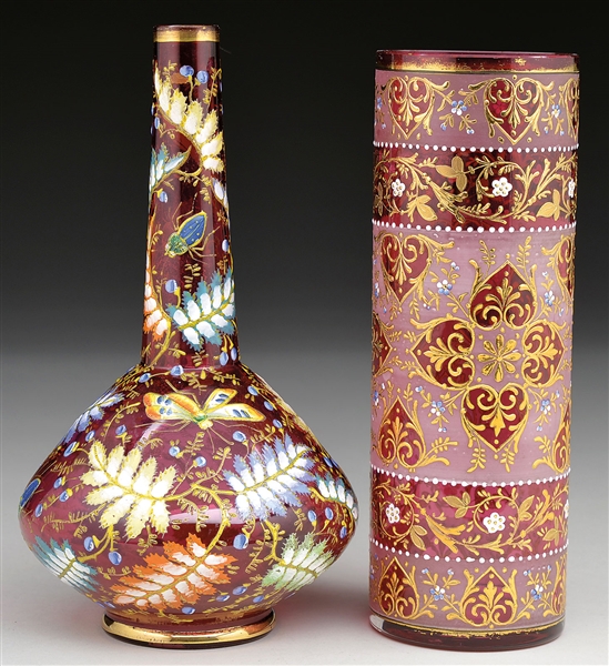 2 MOSER DECORATED VASES                                                                                                                                                                                 