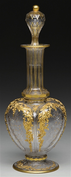 MOSER DECORATED DECANTER                                                                                                                                                                                