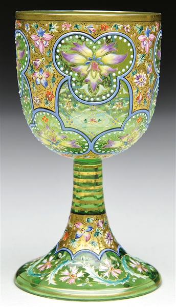 MOSER DECORATED WINE GLASS                                                                                                                                                                              