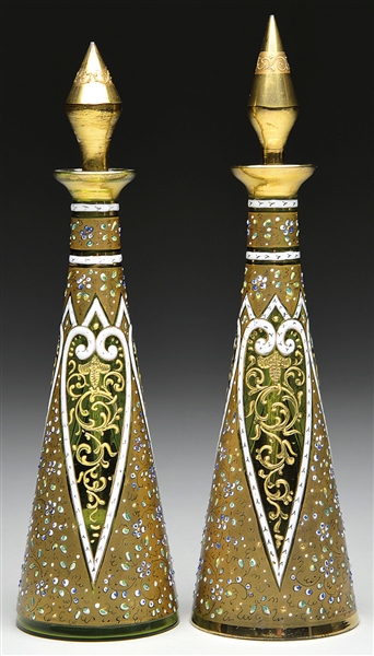 2 MOSER DECORATED SCENT BOTTLES                                                                                                                                                                         