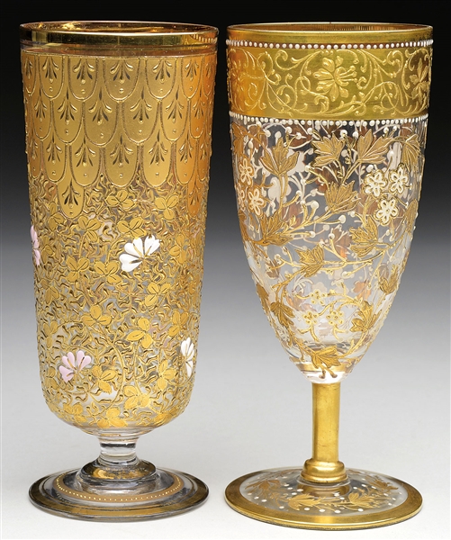 2 MOSER DECORATED GOBLETS                                                                                                                                                                               