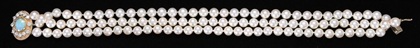 TRIPLE STRAND CULTURED PEARL NECKLACE                                                                                                                                                                   