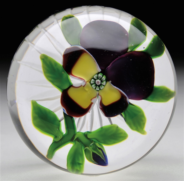 ANTIQUE BACCARAT PANSY PAPERWEIGHT                                                                                                                                                                      