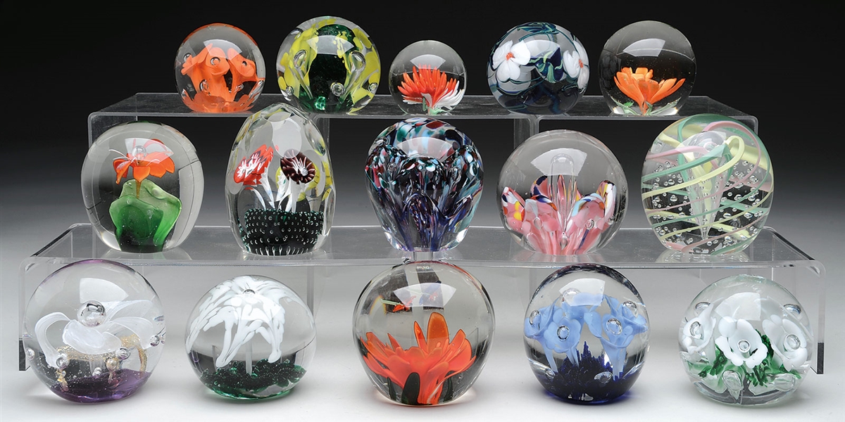 15 FLORAL PAPERWEIGHTS                                                                                                                                                                                  