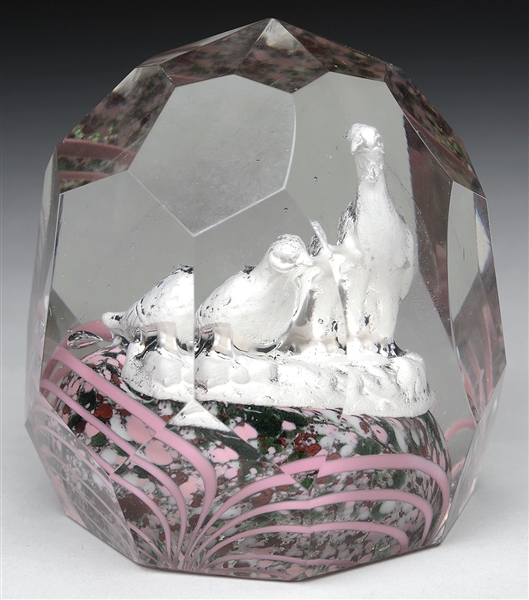 SULPHIDE FACETED PAPERWEIGHT                                                                                                                                                                            