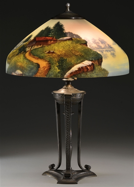 REVERSE PAINTED TABLE LAMP                                                                                                                                                                              