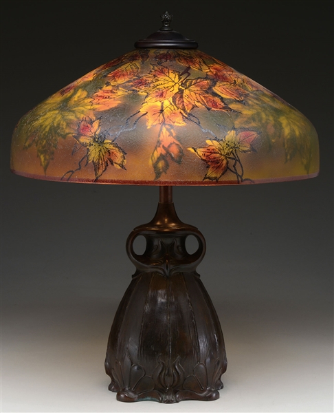 PITTSBURGH REVERSE/OBVERSE PAINTED TABLE LAMP                                                                                                                                                           