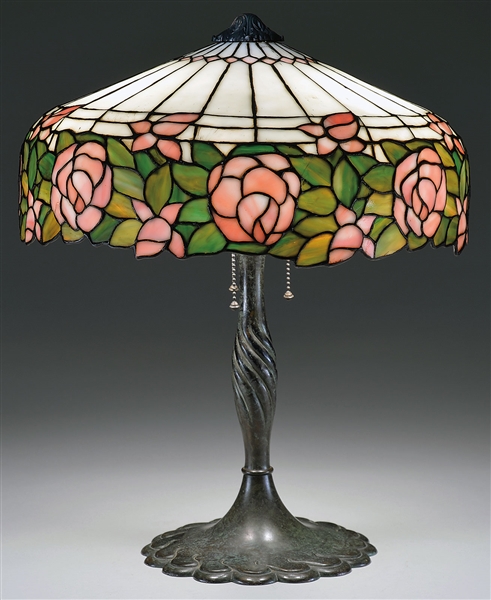 GORHAM FLORAL ROSE TABLE LAMP                                                                                                                                                                           