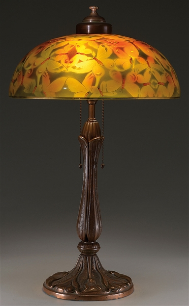 OBVERSE PAINTED BUTTERFLY LAMP                                                                                                                                                                          