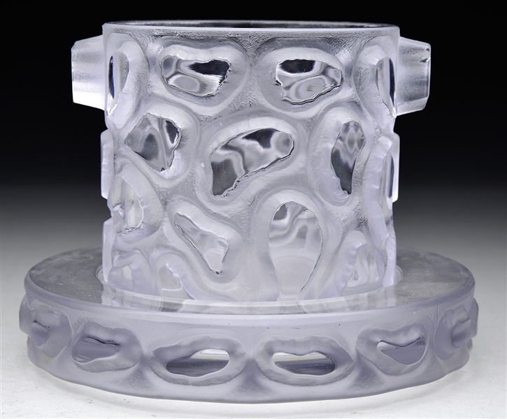 R. LALIQUE ICE BUCKET & STAND                                                                                                                                                                           