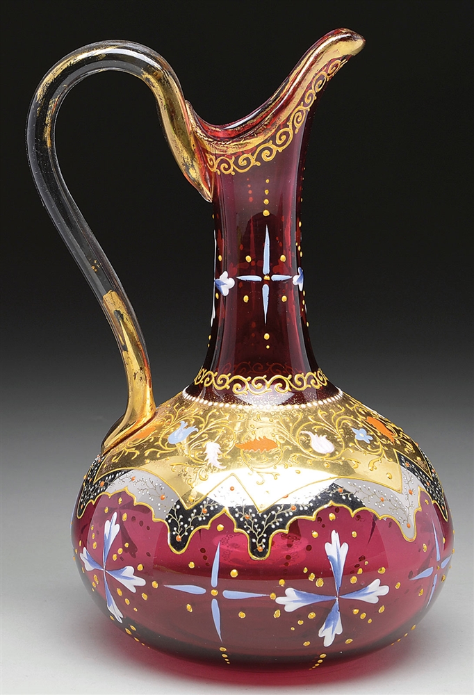 MOSER DECORATED EWER                                                                                                                                                                                    