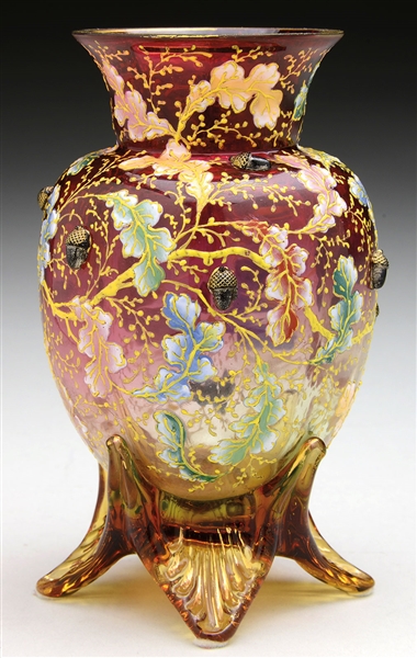 MOSER DECORATED & APPLIED VASE                                                                                                                                                                          