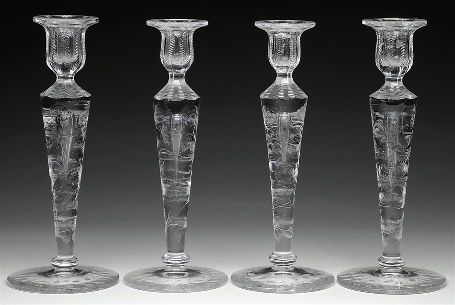 4 SINCLAIR AMERICAN BRILLIANT CUT GLASS STICKS                                                                                                                                                          