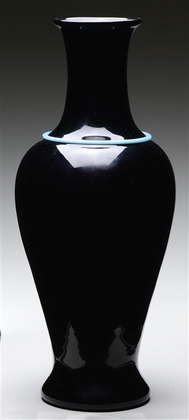 STEUBEN BLACK/TURQUOISE LAMP SHAFT                                                                                                                                                                      