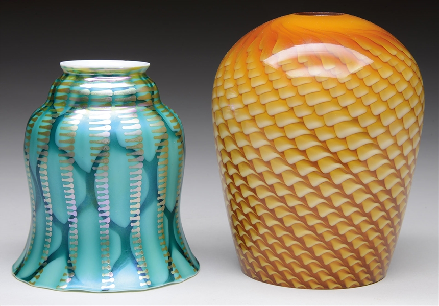 TWO ART GLASS SHADES                                                                                                                                                                                    