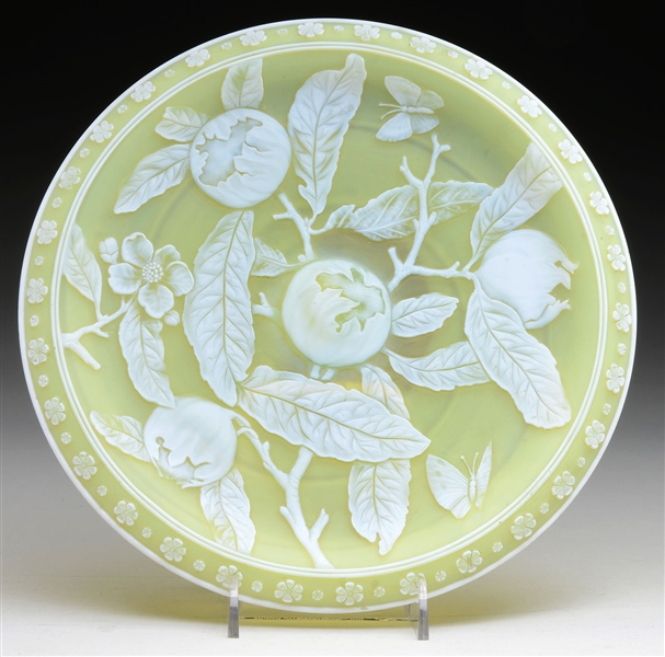 ENGLISH CAMEO FLORAL PLATE                                                                                                                                                                              