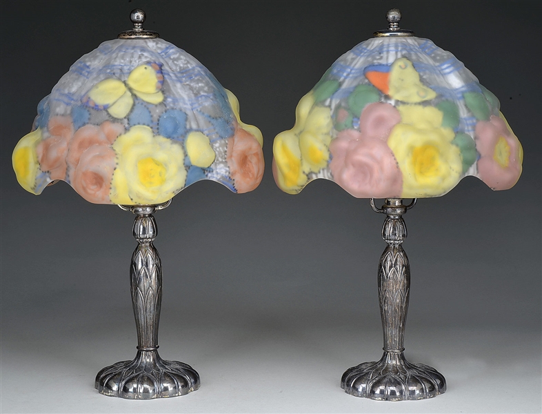 PAIR OF PAIRPOINT PUFFY BOUDOIR LAMPS                                                                                                                                                                   