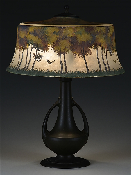 PAIRPOINT OBVERSE PAINTED TABLE LAMP                                                                                                                                                                    