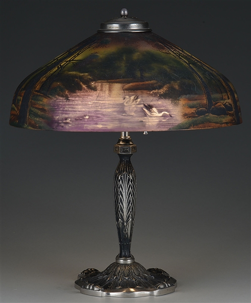 PITTSBURG REVERSE PAINTED TABLE LAMP                                                                                                                                                                    