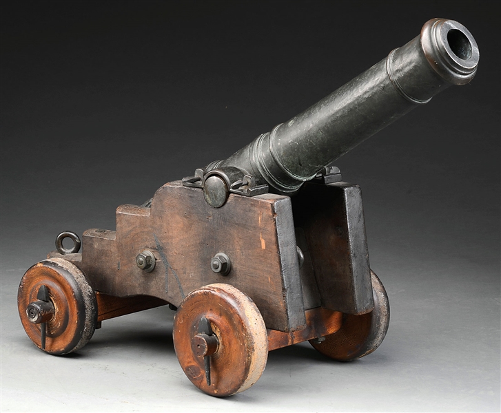 ENGLISH 1840S SALUTE CANNON W/ CARRIAGE                                                                                                                                                                