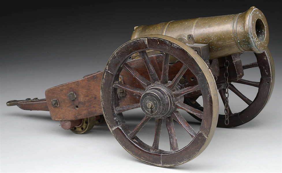 ENGLISH BRASS HOWITZER MDL W/ LATER CARRIAGE                                                                                                                                                            