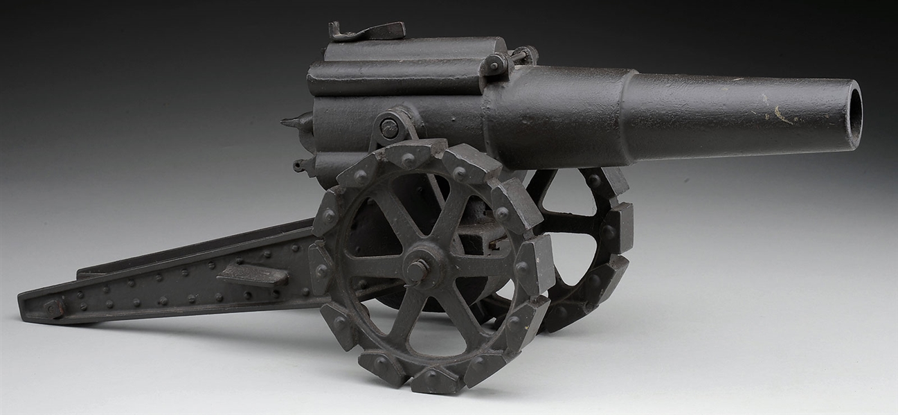 WORKING LG CAST IRON TOY GAS CANNON                                                                                                                                                                     