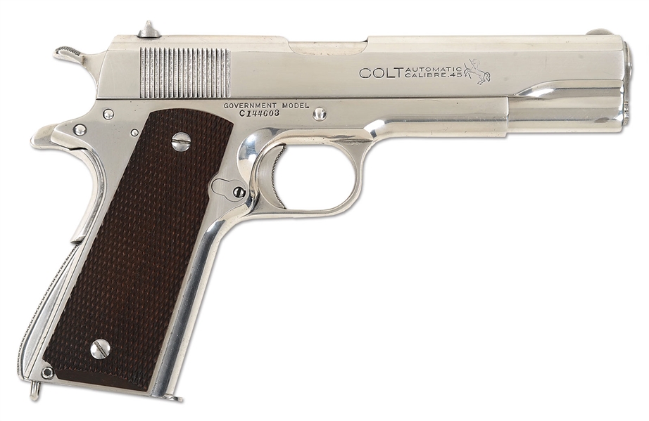 *COLT GOV MDL .45 ACP SN C144603 SILVER PLATED                                                                                                                                                          
