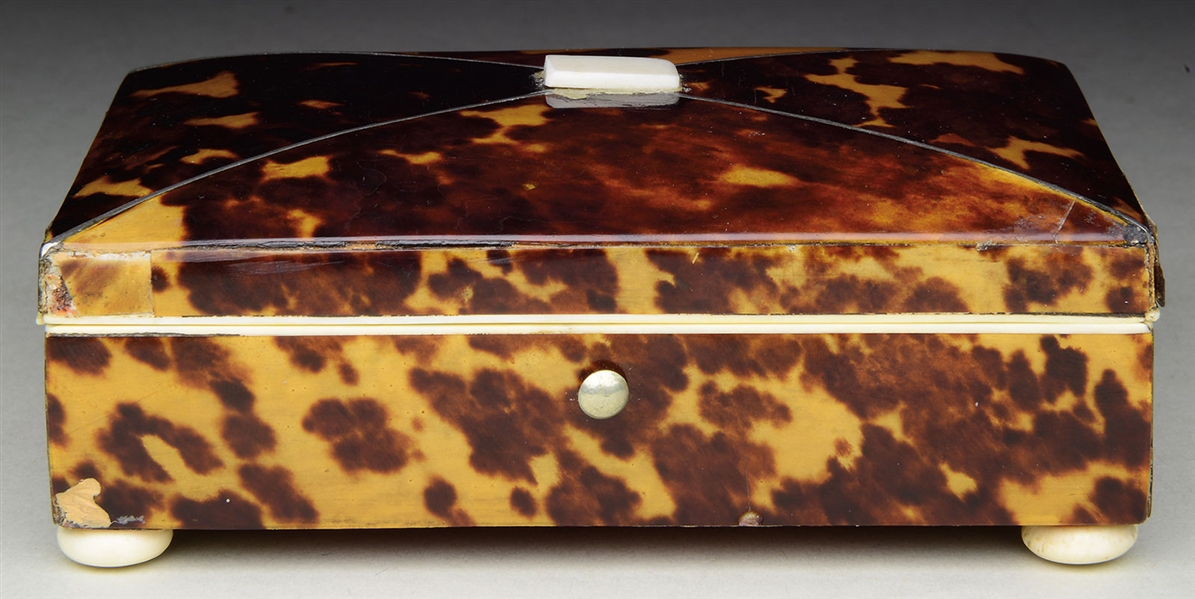 Tortoise Shell Box Rivetdecoration Lot Detail - TORTOISE SHELL BOX