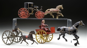 LOT OF 3 HORSE DRAWN TOYS                                                                                                                                                                               