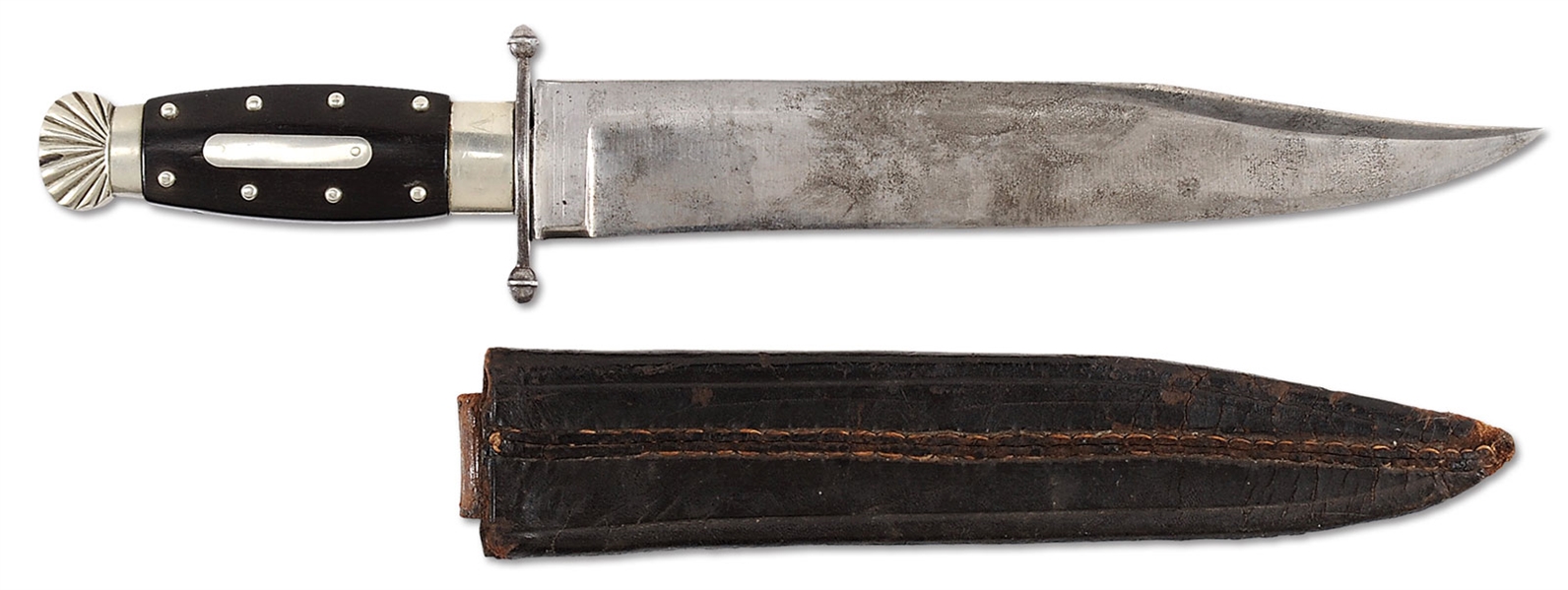 RARE "ROSE, NEW YORK" EARLY AMERICAN BOWIE KNIFE.                                                                                                                                                       