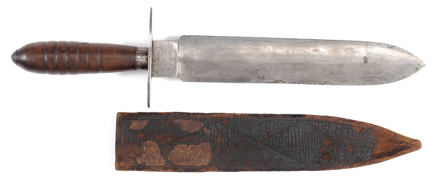 EXTREMELY RARE FAYETTEVILLE, NORTH CAROLINA MADE CONFEDERATE SIDE KNIFE ETCHED "SOUTHERN RIGHTS" CAPTURED AT THE BATTLE OF FIVE FORK...                                                                 