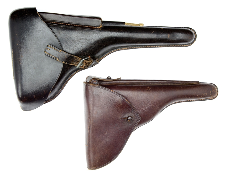 PAIR OF RARE AKAH COMMERCIAL LUGER HOLSTERS.                                                                                                                                                            
