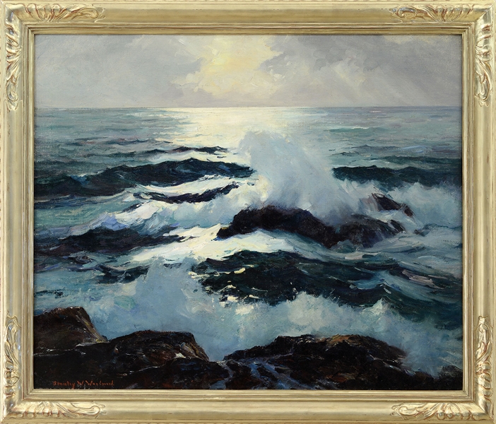 STANLEY W WOODWARD (AMERICAN, 1890-1970) CRASHING WAVES                                                                                                                                                 