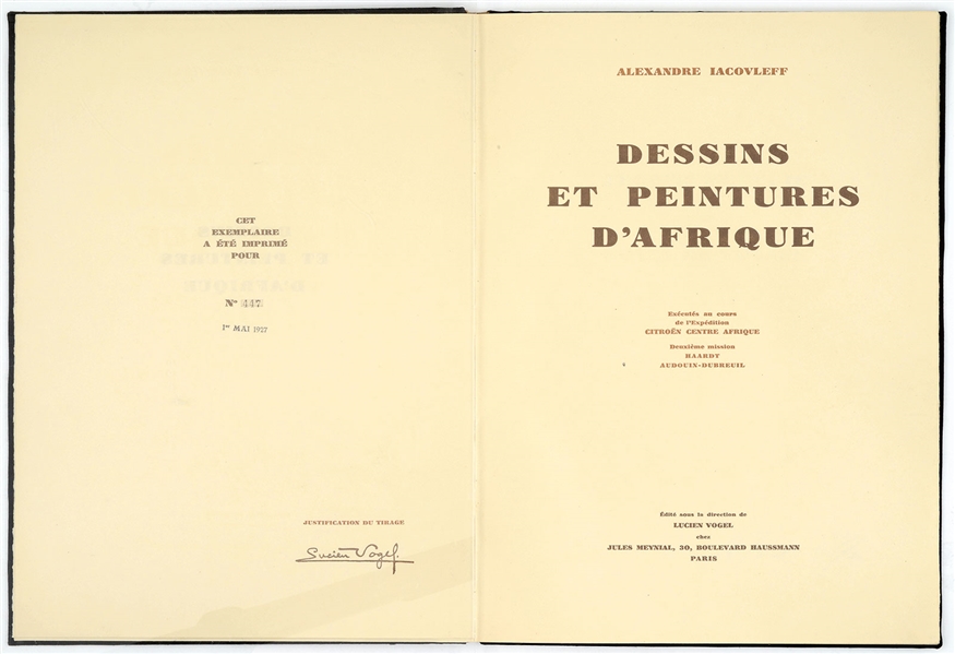 PORTFOLIO BY ALEXANDRE IACOVLEFF (1877-1938) "DESSINS ET PEINTURES DAFRIQUE                                                                                                                            