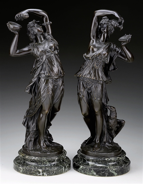 AFTER CLAUDE-MICHEL CLODION (FRENCH, 1738-1814) TWO FIGURES OF BACCHANTE                                                                                                                                
