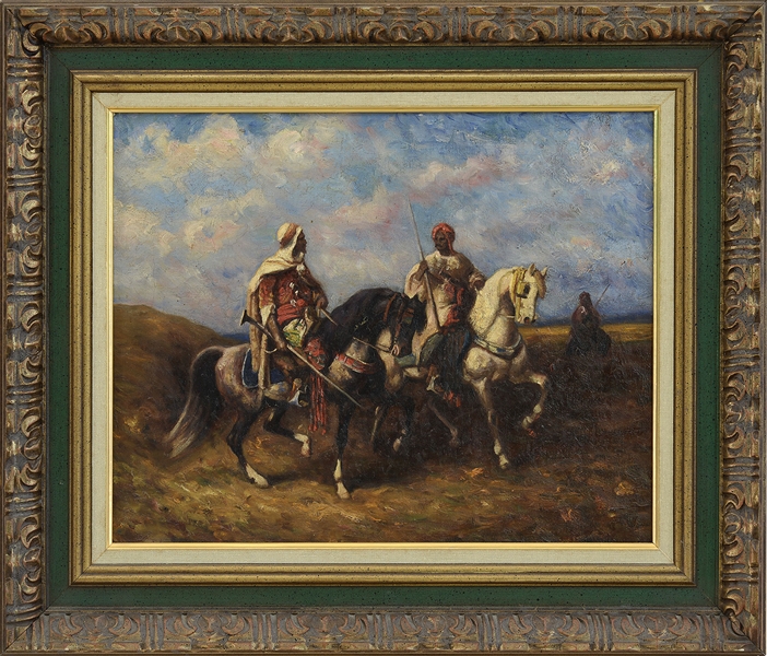 MANNER OF ADOLPH SCHREYER (GERMAN, 1828-1899) ARABS ON HORSEBACK                                                                                                                                        
