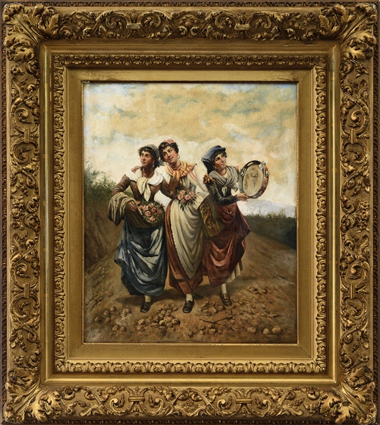 ETIENNE JOANNON (FRENCH, 1857-1910) THREE NEAPOLITAN GIRLS                                                                                                                                              