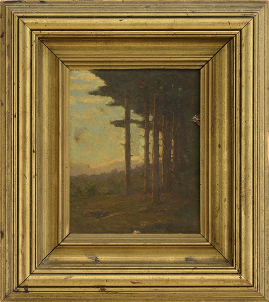 CHARLES WARREN EATON (AMERICAN, 1857-1937) PINE TREES IN MORNING LIGHT                                                                                                                                  