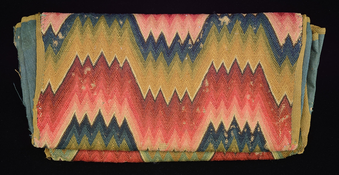 18TH CENTURY FLAME STITCHED BARGELLO MANS WALLET.                                                                                                                                                       