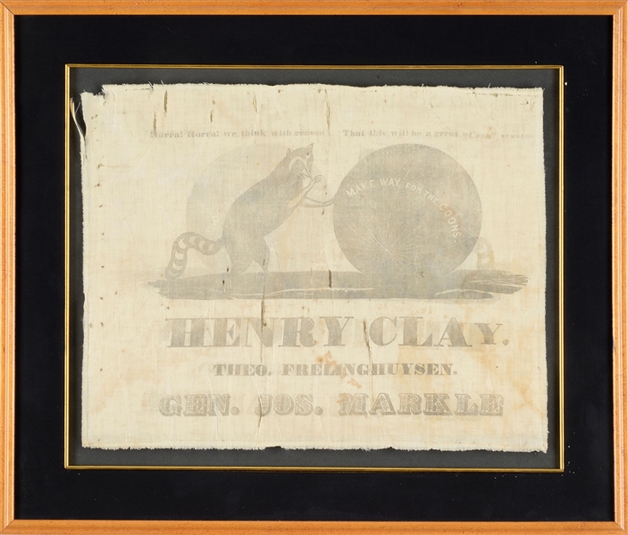 HENRY CLAY 1844 CAMPAIGN BANNER                                                                                                                                                                         