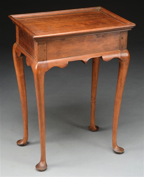 FINE DIMINUTIVE CHERRY AND BIRCH QUEEN ANNE TRAY TOP TABLE.                                                                                                                                             