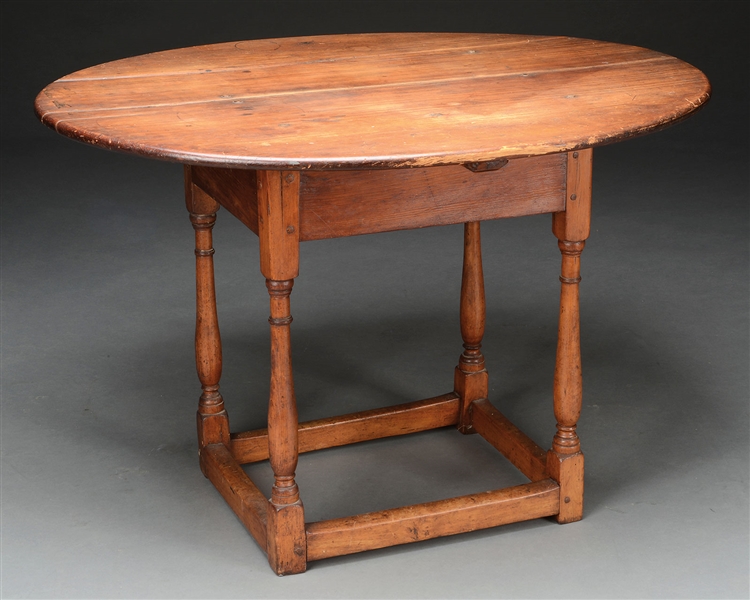 WILLIAM AND MARY OVAL TOP TAVERN TABLE.                                                                                                                                                                 
