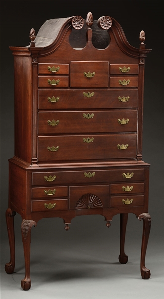 CHIPPENDALE CHERRY HIGHBOY.                                                                                                                                                                             
