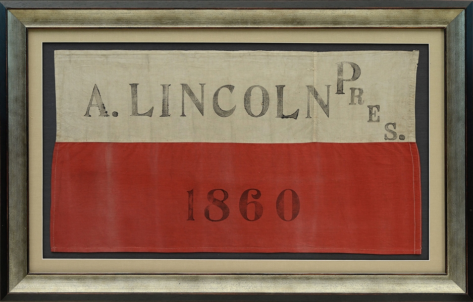 GROUP OF PURPORTED WILLIAM HENRY HARRISON & ABRAHAM LINCOLN PRESIDENTIAL CAMPAIGN BANNERS.                                                                                                              