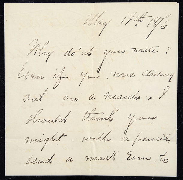 POSSIBLY LAST LETTER SENT TO CUSTER                                                                                                                                                                     
