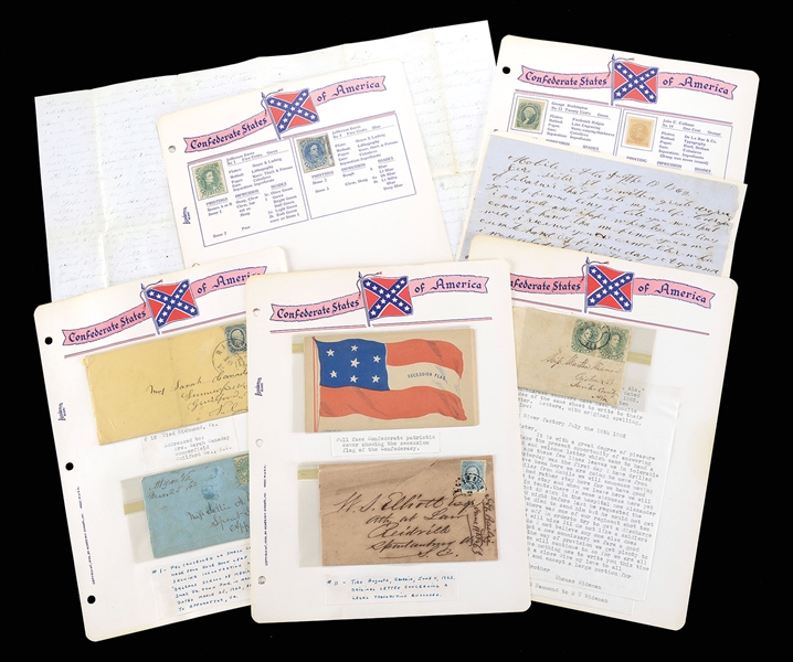 CONFEDERATE LETTERS AND STAMPS                                                                                                                                                                          