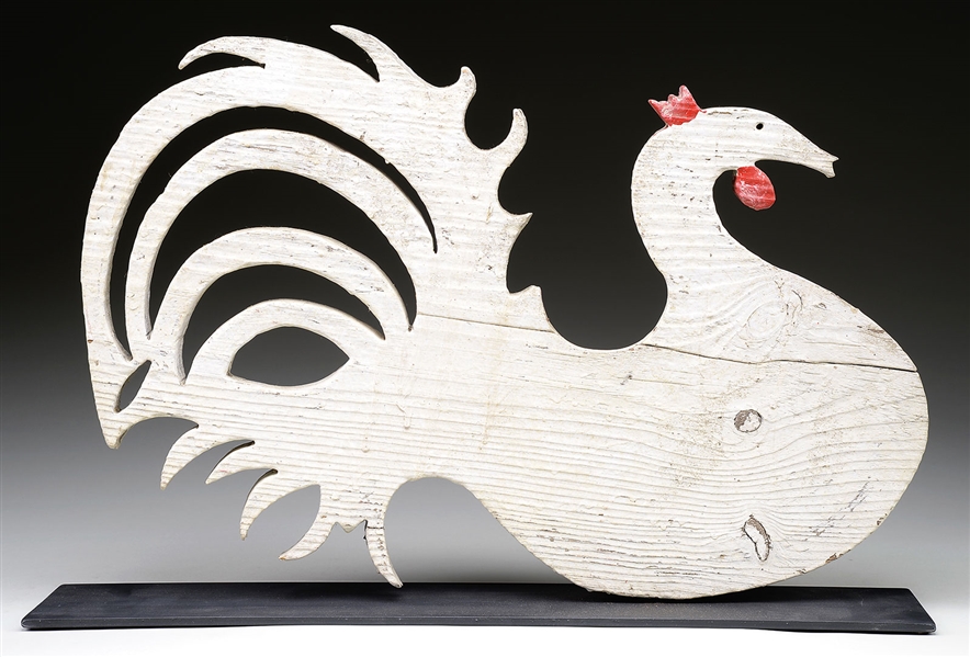 RARE WOOD ROOSTER WEATHERVANE.                                                                                                                                                                          