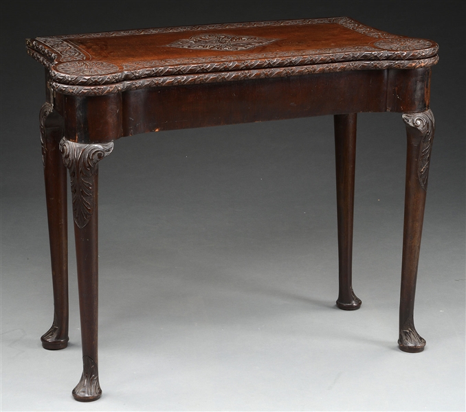 RARE 18TH CENTURY QUEEN ANNE ACCORDION GAME TABLE.                                                                                                                                                      
