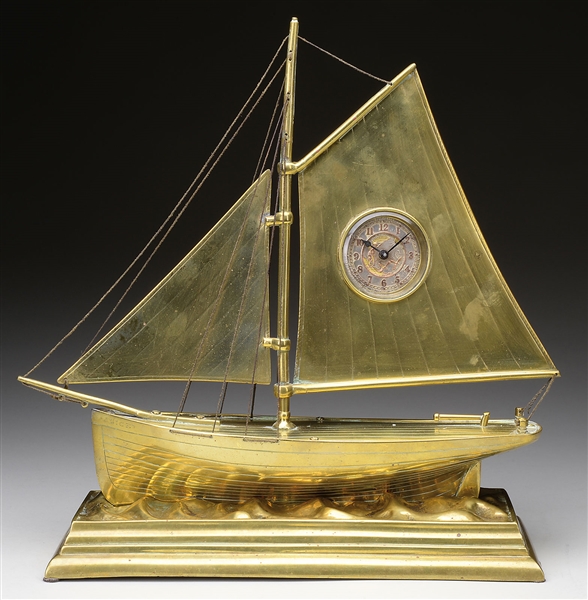 BRASS SLOOP "ALICE" CLOCK (SEE CONTRACT FOR CATALOGING NOTES)                                                                                                                                           